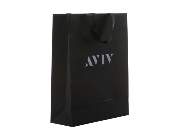 שקית שחורה חברת אביב בניה הודפס ע״י ע.ר הדפסות